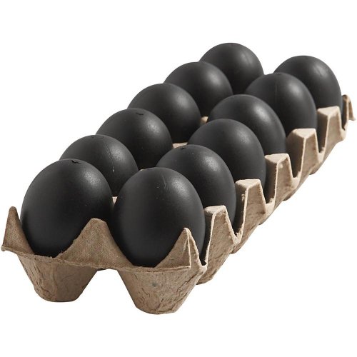 Černá plastiková vejce - 12 ks v balení