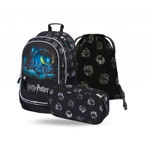 Školní set BAAGL 3 Core Harry Potter Bradavice: batoh, penál, sáček