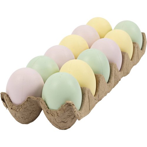 Vajíčka k dekorování pastelové barvy, 6 cm, 12 ks v balení